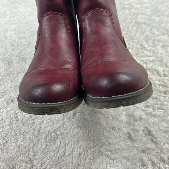 Rieker Amy 95891-35 burgandy sherpa fleece and yarn side zip boots, 40 or 8.5 - Picture 8 of 12